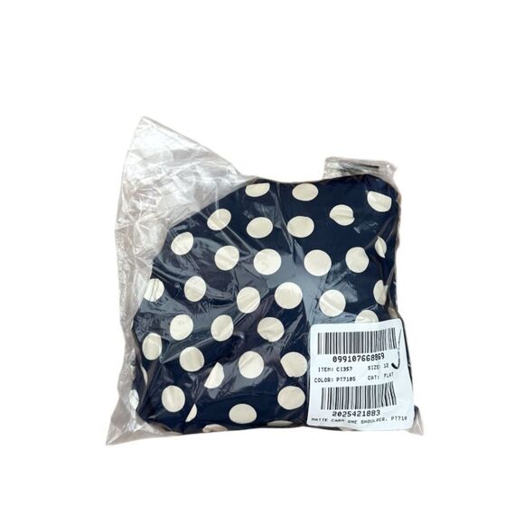 NWT J CREW Ruched one-shoulder one-piece in “Dark Evening Tan” polka dot - Picture 6 of 7